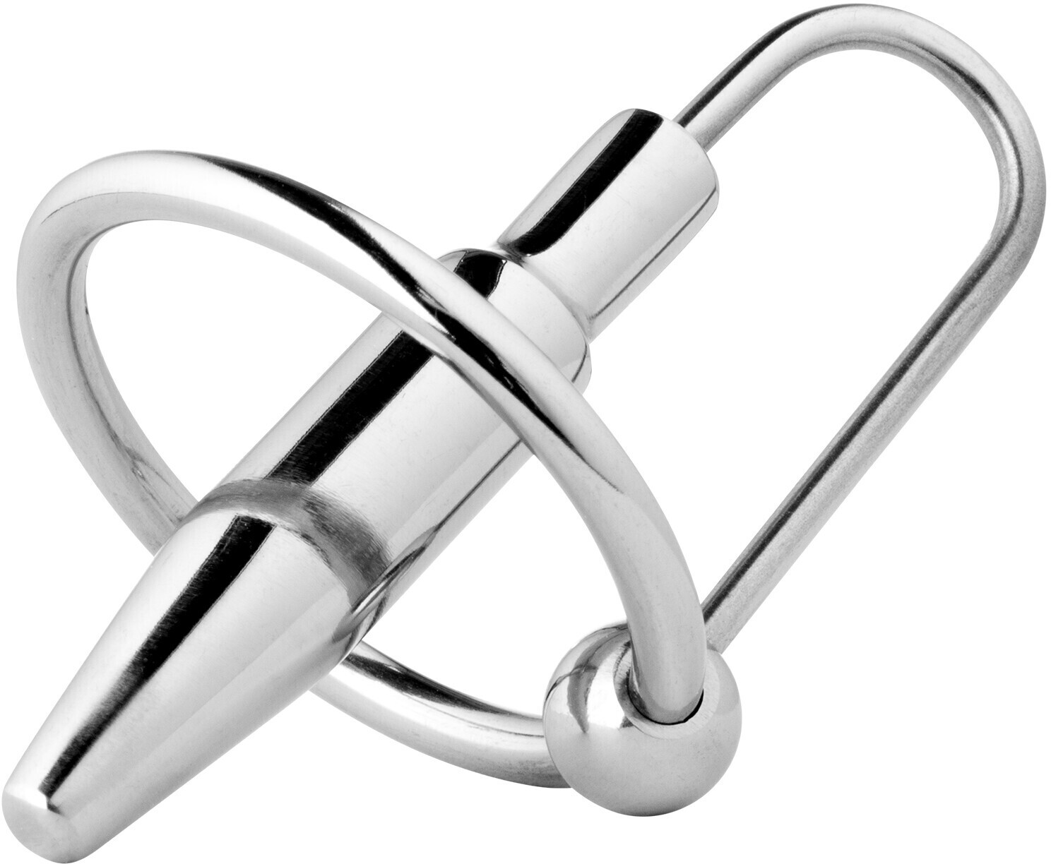 Kiotos Penis plug with glans ring L silver