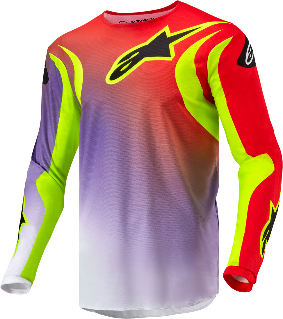 Alpinestars Fluid Lucent MX Jersey V.24 White/Neon Red/Yellow Fluo