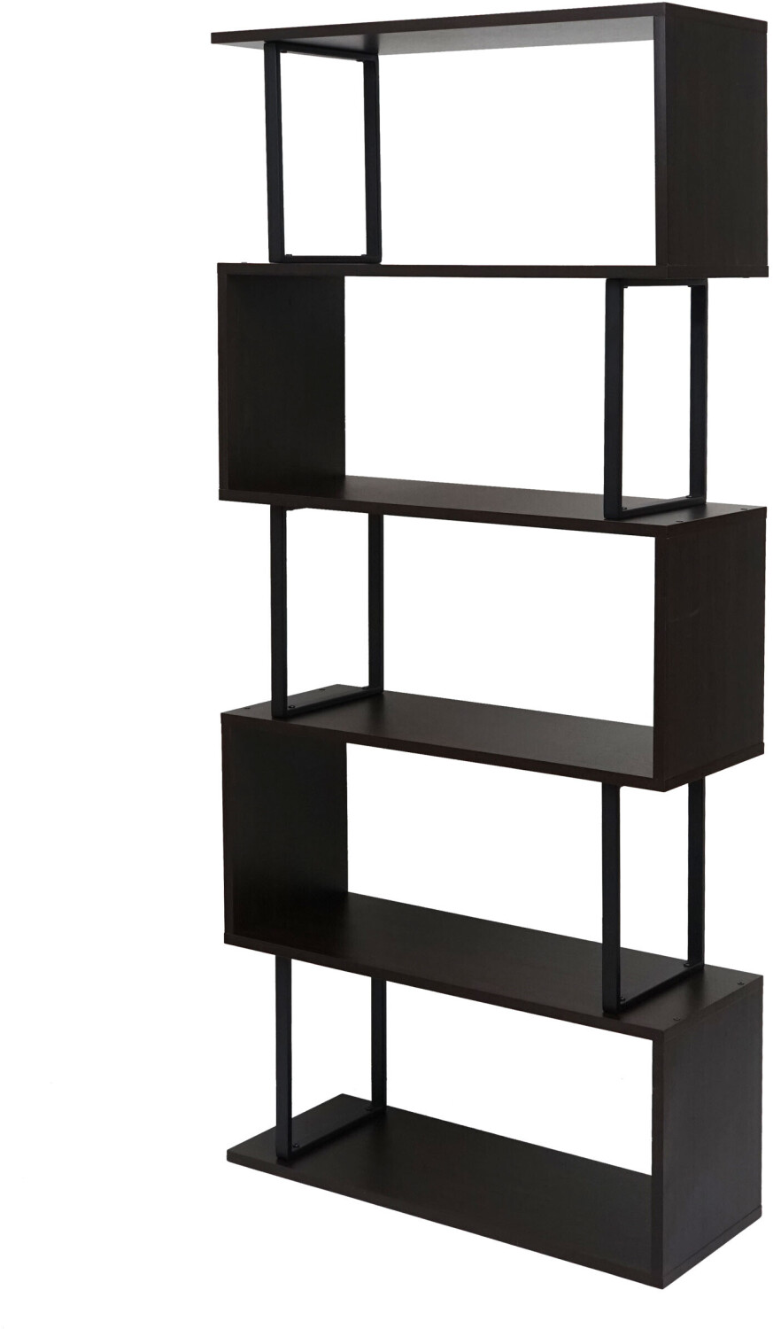 Mendler Bookshelf HWC-A27 183x80cm 3D structure dark brown (75020)