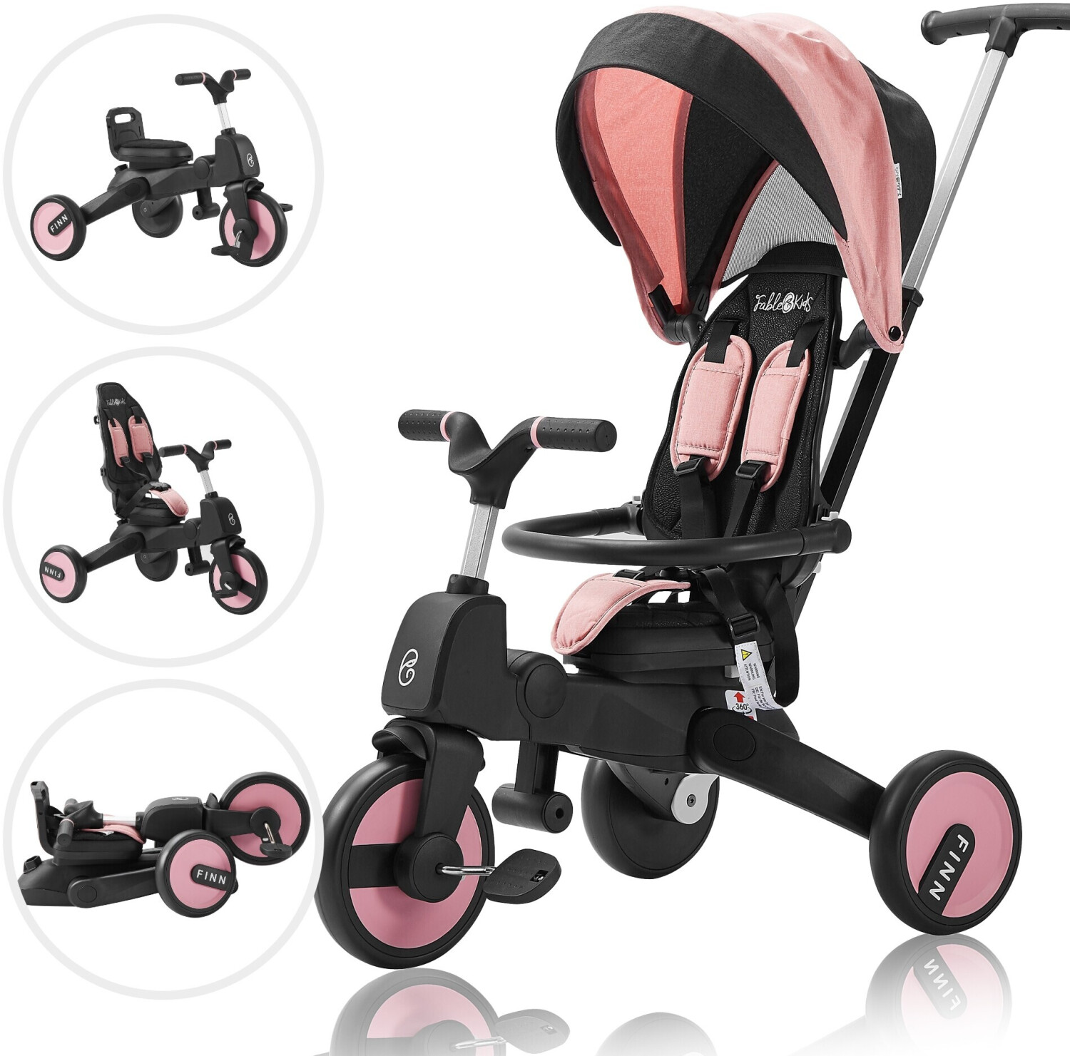FableKids 7in1 Tricycle FINN pink