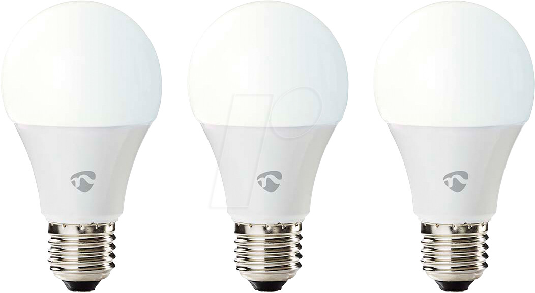 Nedis N WIFILRW30E27 - Smart light, lamp, E27, 9 W, WiFi, pack of 3