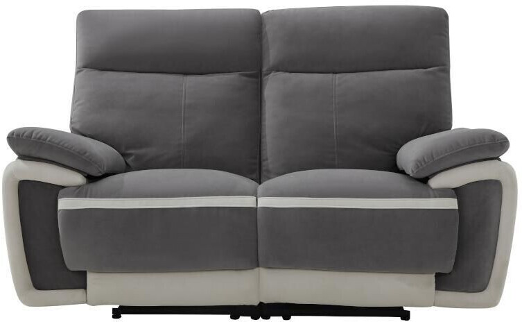 Vente-unique Electric 2-seater relaxation sofa METTI velvet grey
