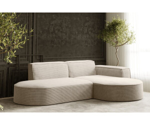 Canapé D'angle MODENA STUDIO PARMA Par Kaiser - Tissu Cordé épais Vert Clair - Configuration Gauche - Confort Et Design