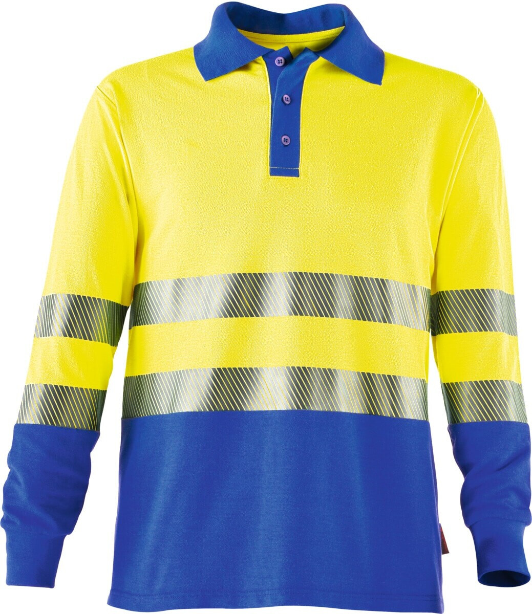 Rofa Polo shirt long sleeve yellow/blue
