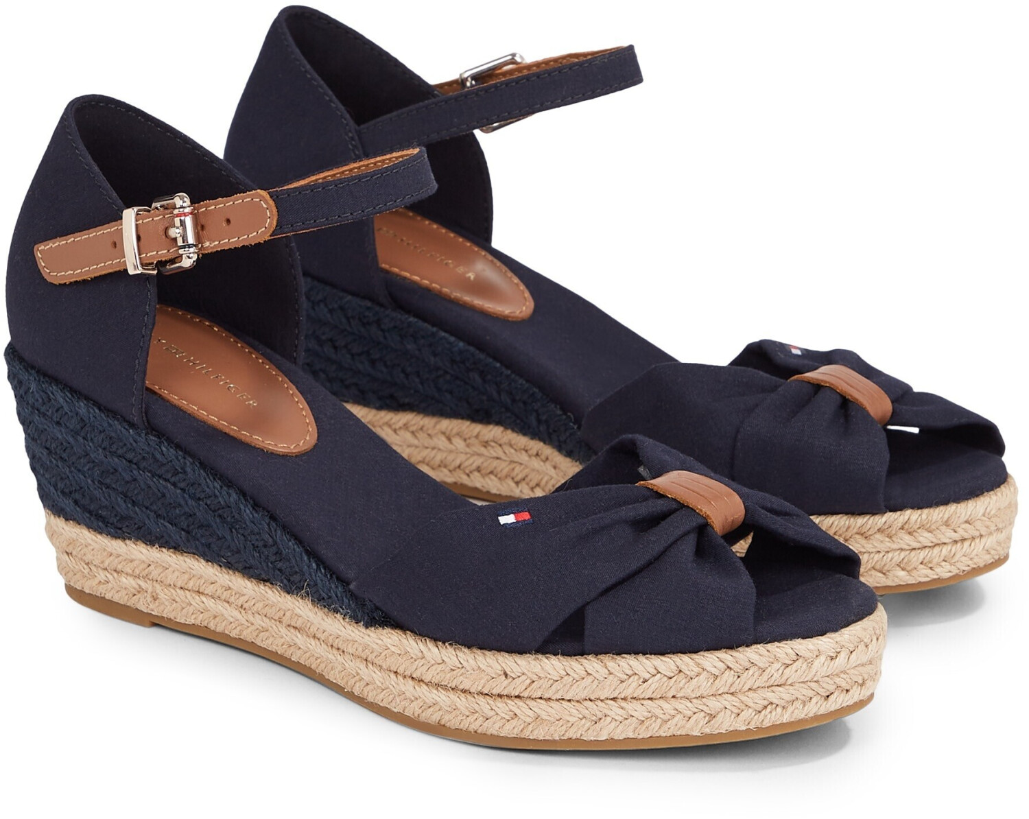 Tommy Hilfiger BASIC OPEN TOE MID WEDGE wedge sandal with closed heel cap blue au meilleur prix sur idealo
