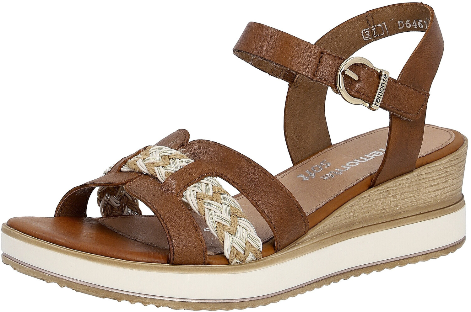 Remonte Dorndorf Sandalette with summery woven strap beige brown