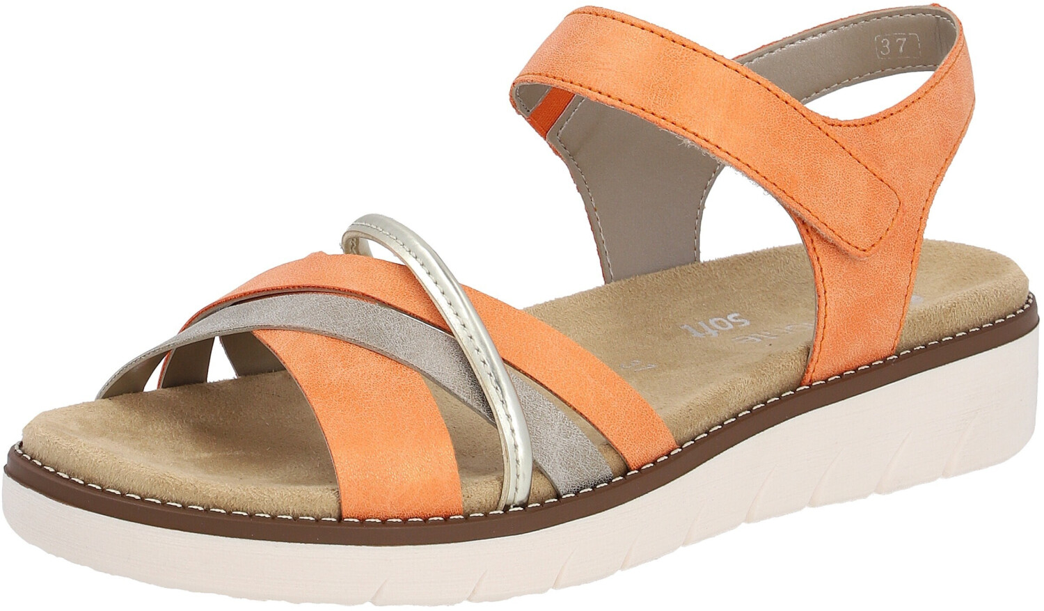 Remonte Dorndorf Strappy sandal with removable soft insole gold orange-gold