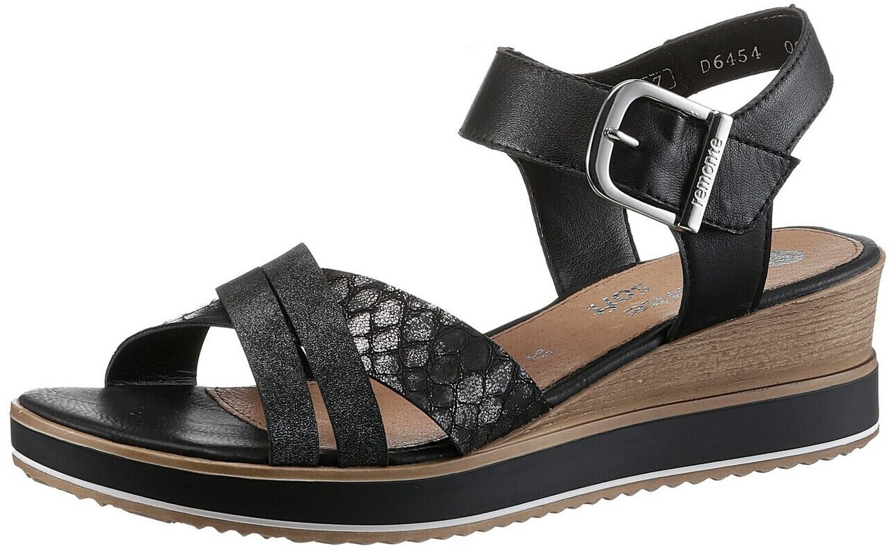 Remonte Dorndorf Sandalette black grey with reptile embossing 23630119-42