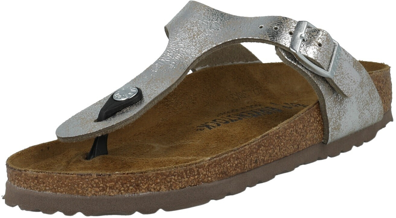 Birkenstock Gizeh BS Synthetik washed metallic silver schmal ab 94 95 Preisvergleich bei idealo