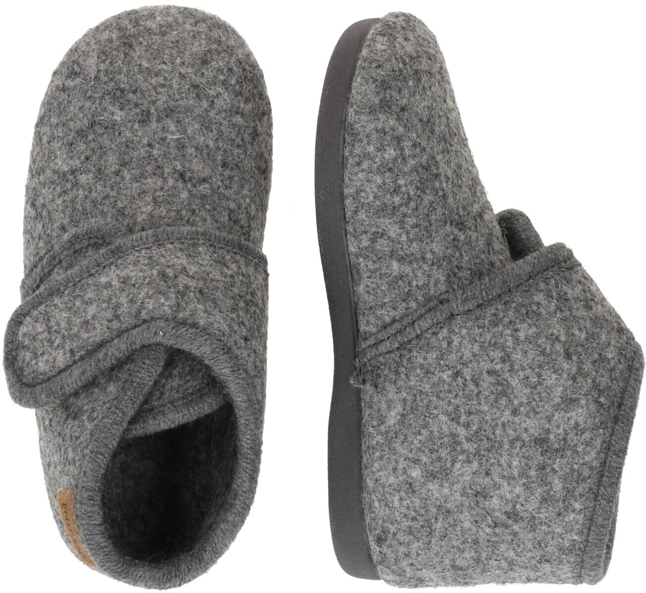 EN FANT Schuhe Velcro Slippers WOOL VELCRO dark gray melange