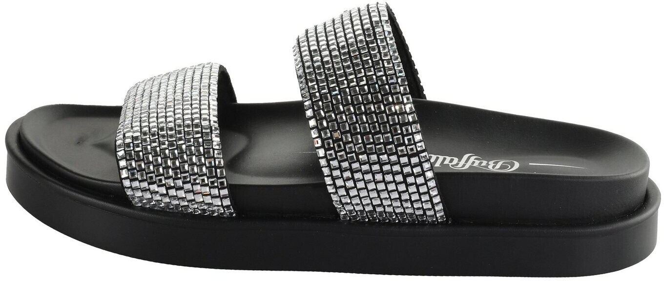 Buffalo SOL TSS GLAM slide sandal with glitter silver