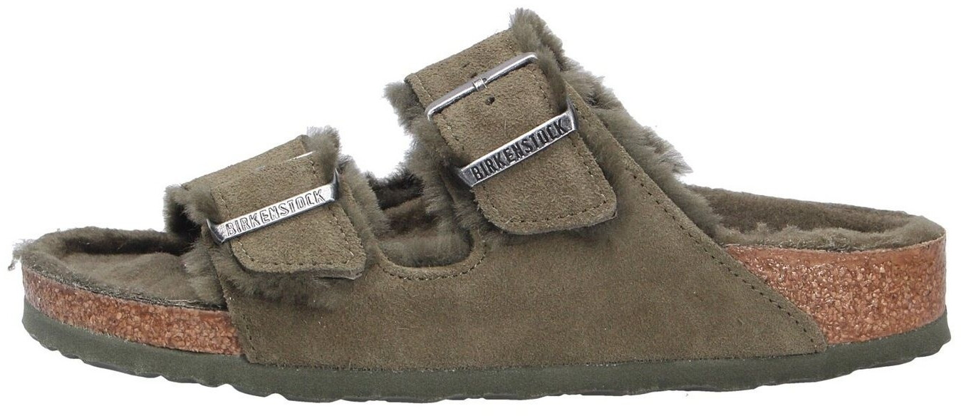 Birkenstock Arizona Shearling Suede Leather green thyme (regular)