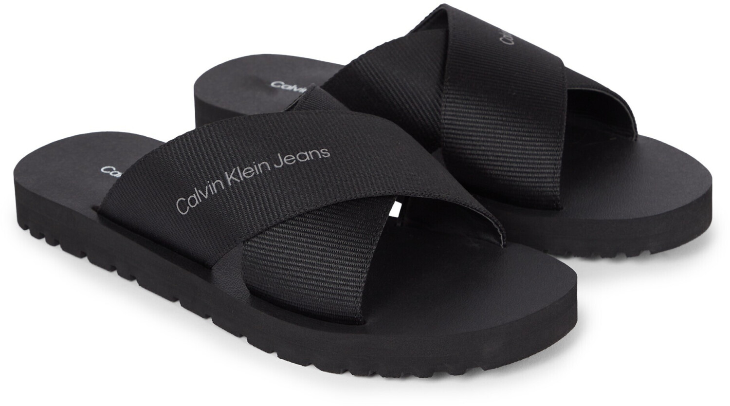 Calvin Klein CROSS SANDAL SLIPON RP BTW slide sandal with cross strap black