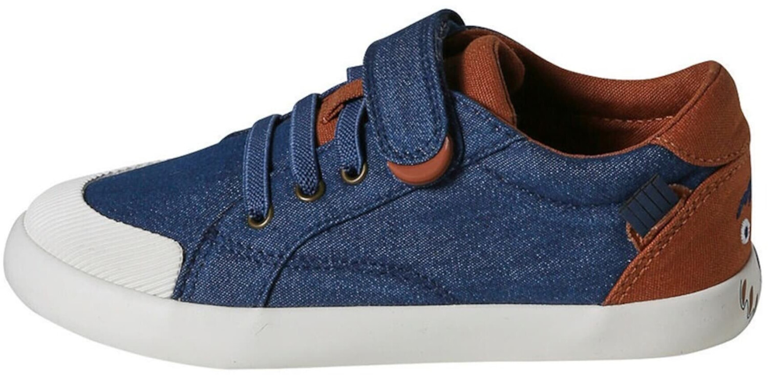 Vertbaudet Kids fabric sneakers with dressing trick jeans blue