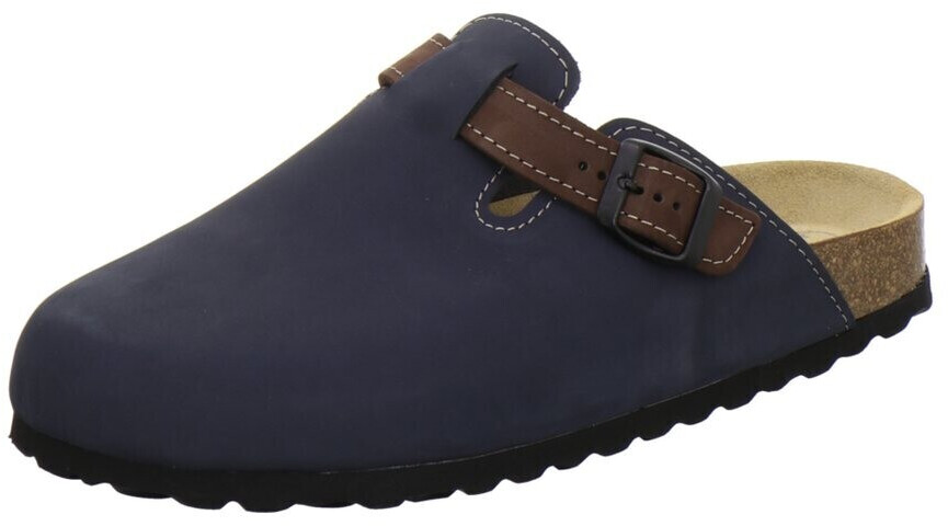 AFS Slippers made of high-quality leather navy Nubuk