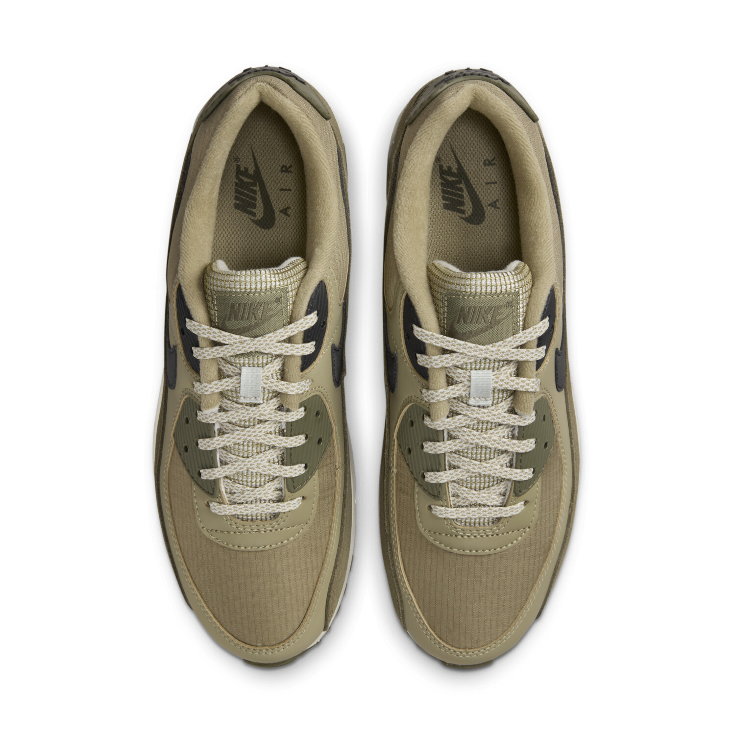 Nike air max 90 leather trainer black / medium olive sale