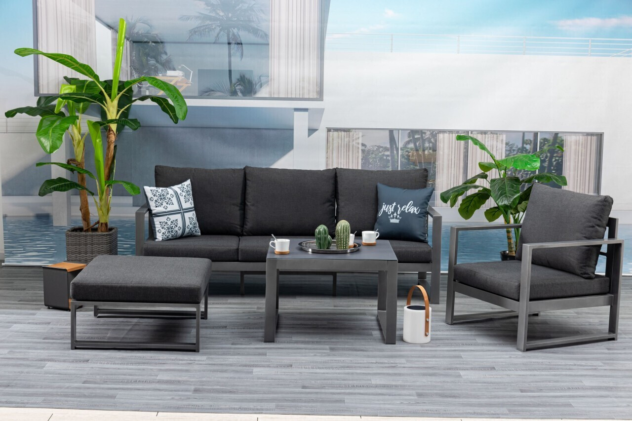 Mandalika Garden Bella Gartenmöbel Sitzgruppe 4teilig Aluminium