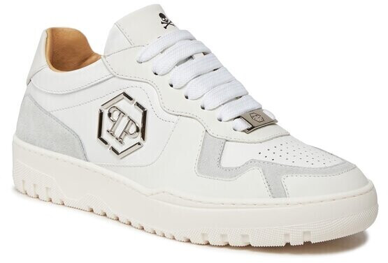 Philipp Plein Mix Leather Lo Top Sneakers SADS USC0545 PLE010N 01 white