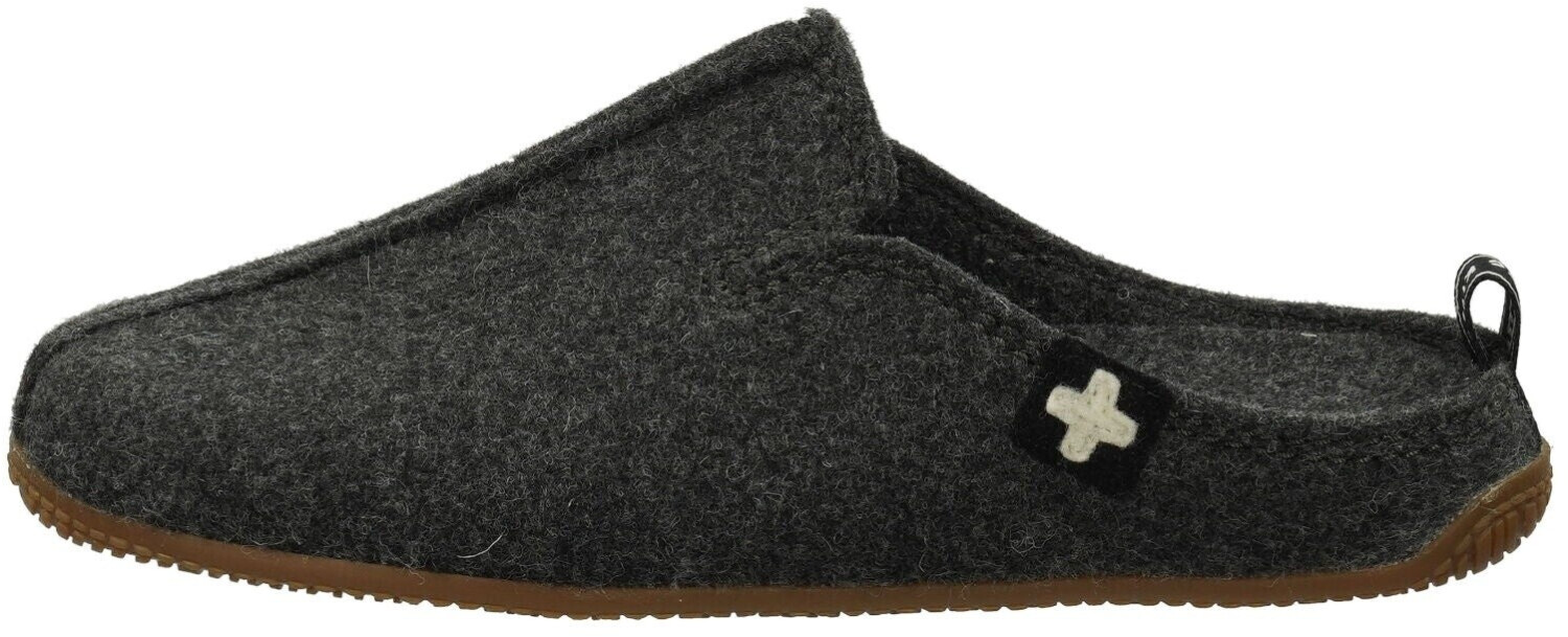 Living Kitzbühel Felt Slipper Swiss Cross House Shoe anthra