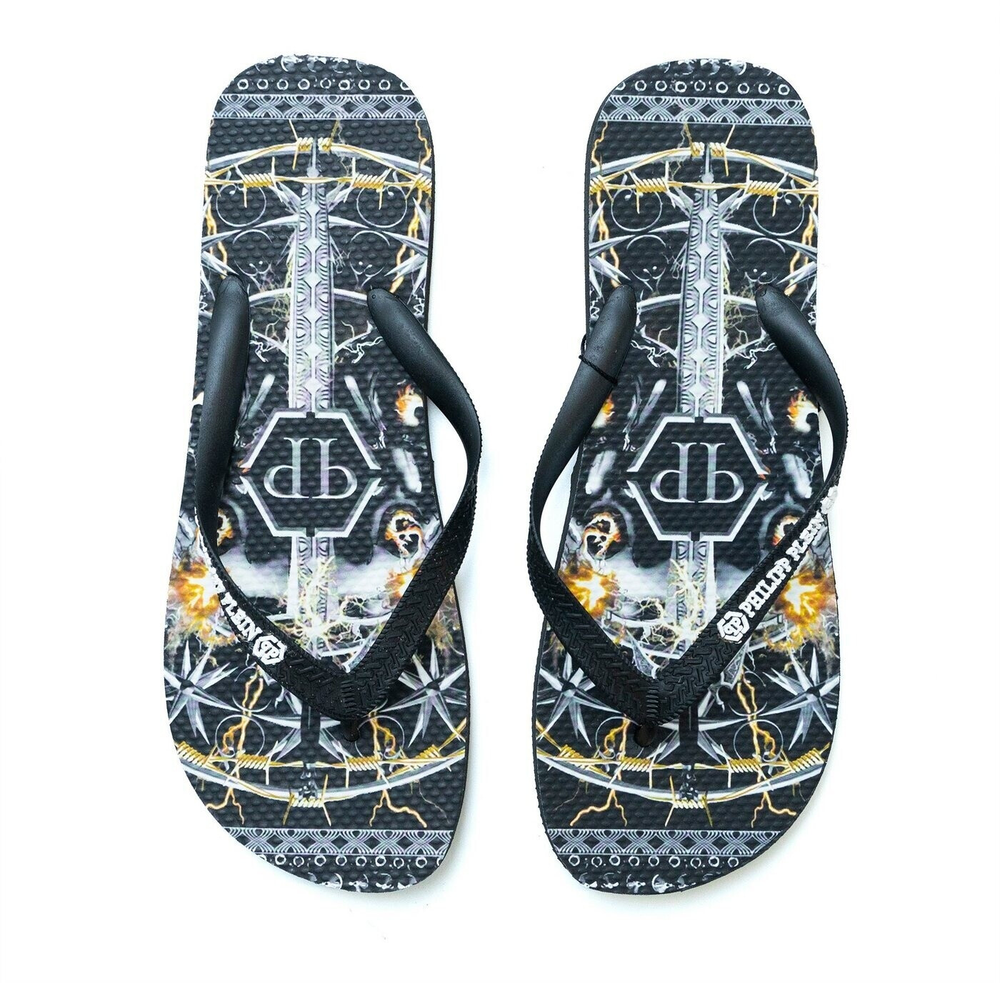 Philipp Plein BRD 90199 Unisex Flip-Flops and Slippers black 128066