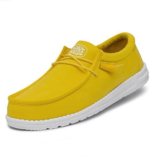 Dude Wally Slub Canvas Moc Toe Shoes empire yellow
