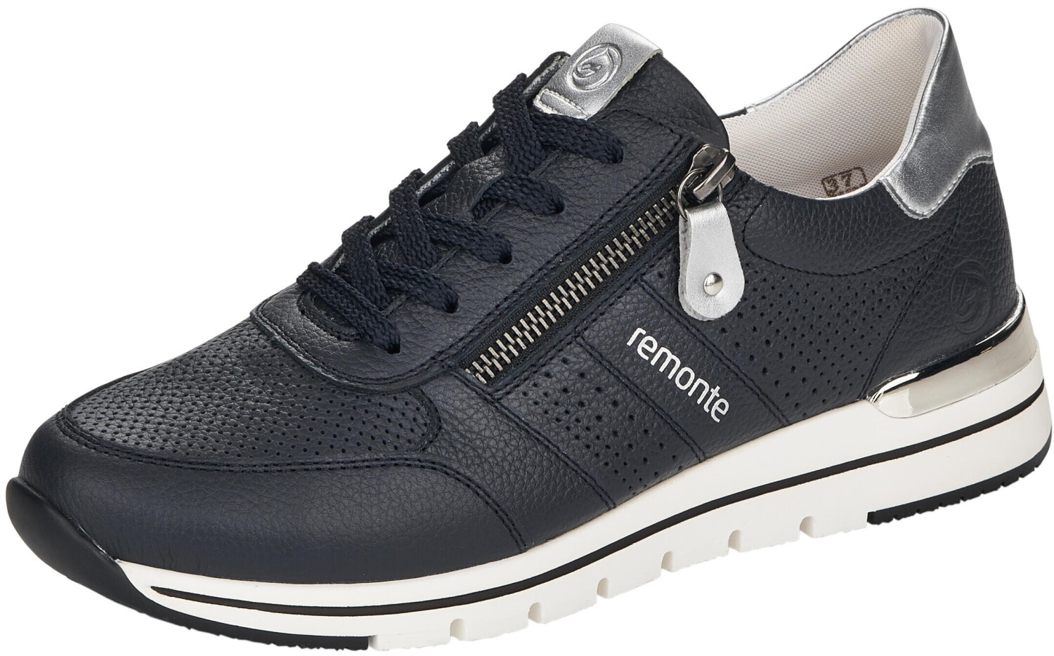 Remonte Dorndorf Wedge sneakers with padded removable insole blue silver