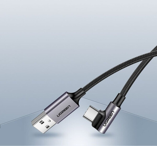 Ugreen 50942 Gewinkeltes USB-C zu USB-A Data Kabel 2m, schwarz, Bild 13