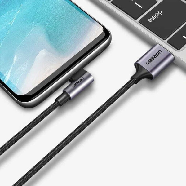 Ugreen 50942 Gewinkeltes USB-C zu USB-A Data Kabel 2m, schwarz, Bild 19