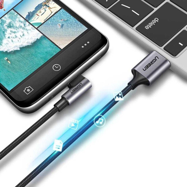 Ugreen 50942 Gewinkeltes USB-C zu USB-A Data Kabel 2m, schwarz, Bild 27