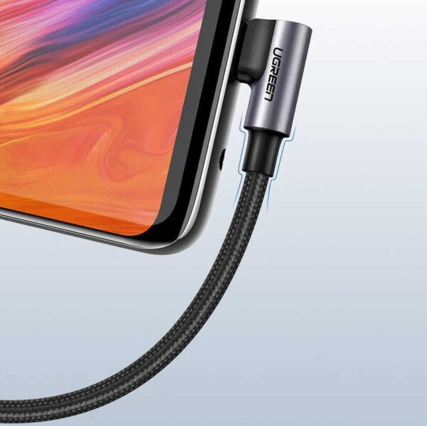Ugreen 50942 Gewinkeltes USB-C zu USB-A Data Kabel 2m, schwarz, Bild 7