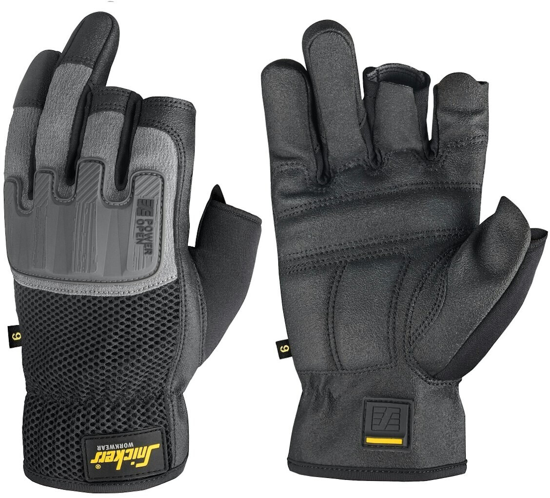 Snickers Gloves Power Open black/Steingrey