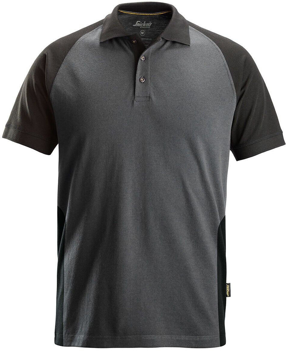 Snickers T-Shirt 2-Farben Poloshirt steehlgrey/black
