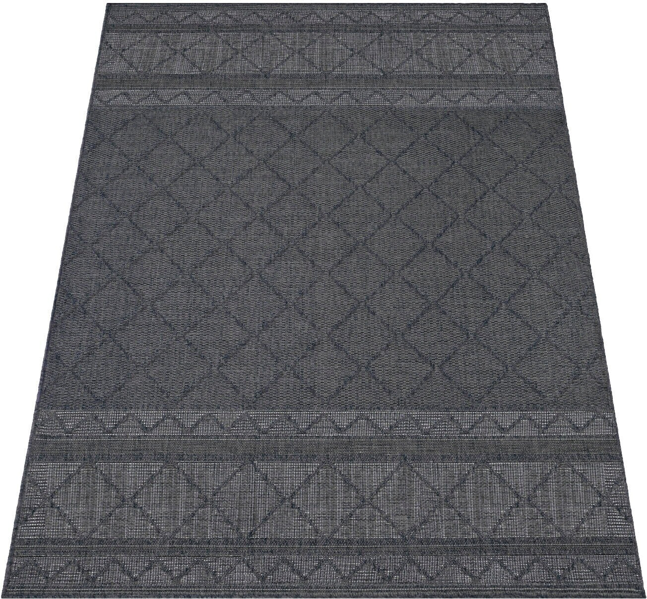 Paco Home Outdoor carpet Boho diamonds anthracite gray 240x340 cm