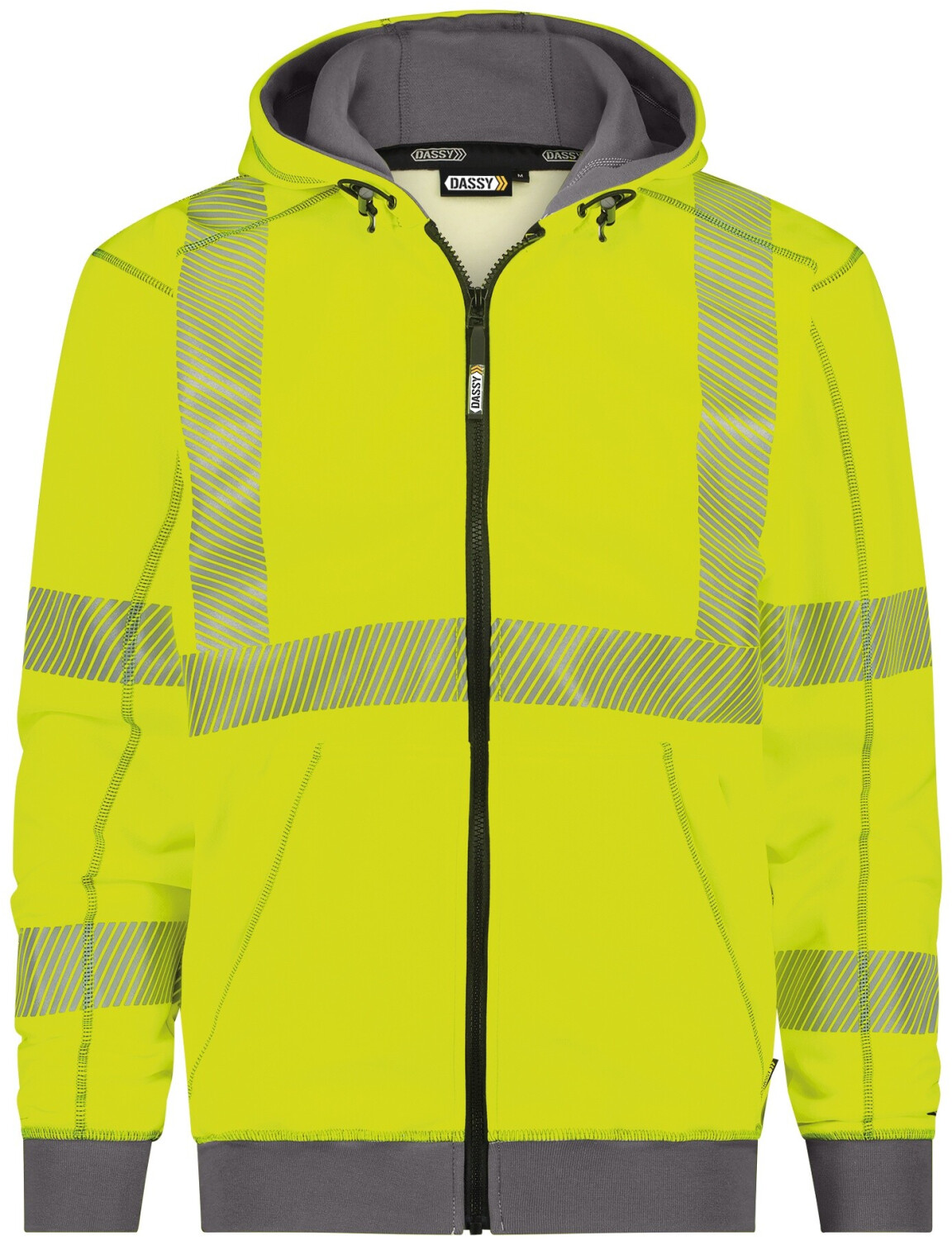 Dassy Evans Warnschutz Kapuzensweatshirt neongelb/zementgrau