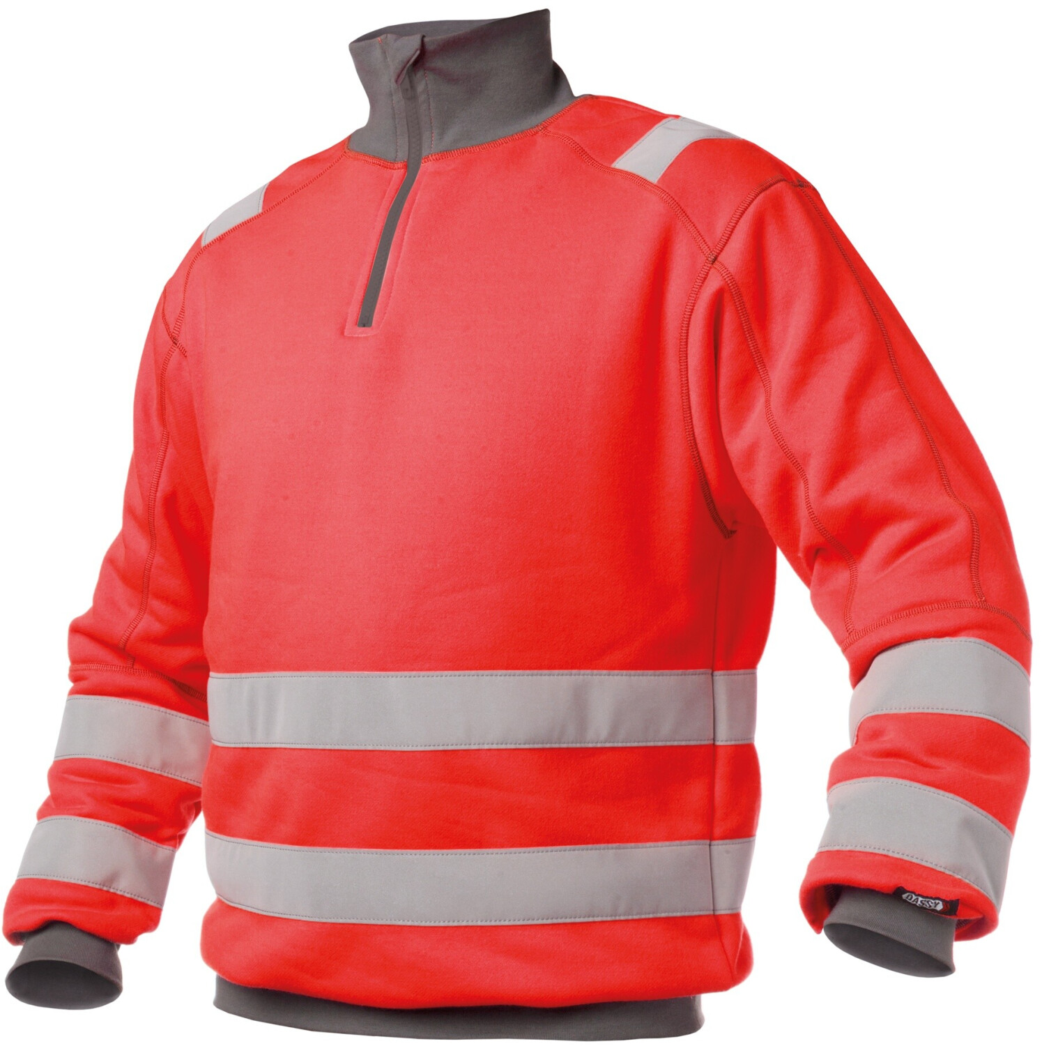 Dassy Denver Warnschutz Sweatshirt neonrot/zementgrau