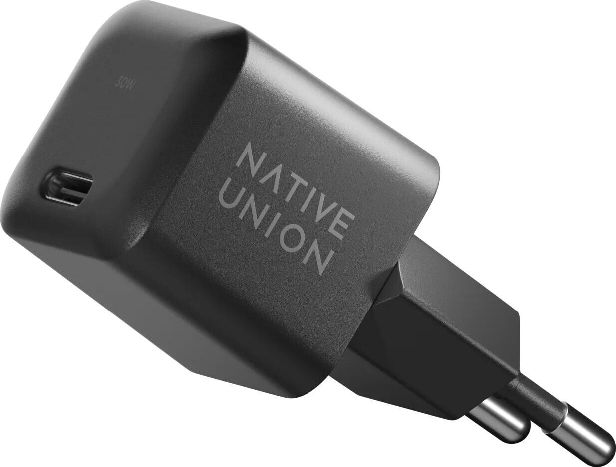 Native Union Fast GaN cargador dual USB-C 67W PD negro