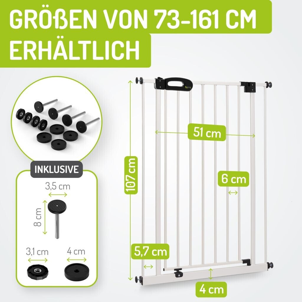 Bomi Türschutzgitter Merle Extra hoch 107 cm 90° FeststellFunktion