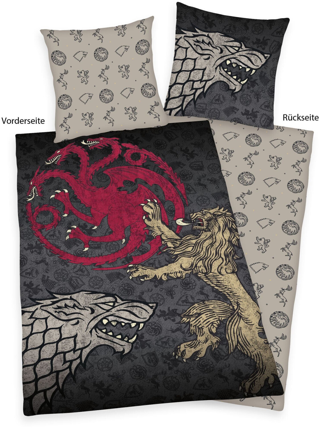 Herding Game of Thrones reversible bed linen set 2 pieces 135x200cm 80x80cm