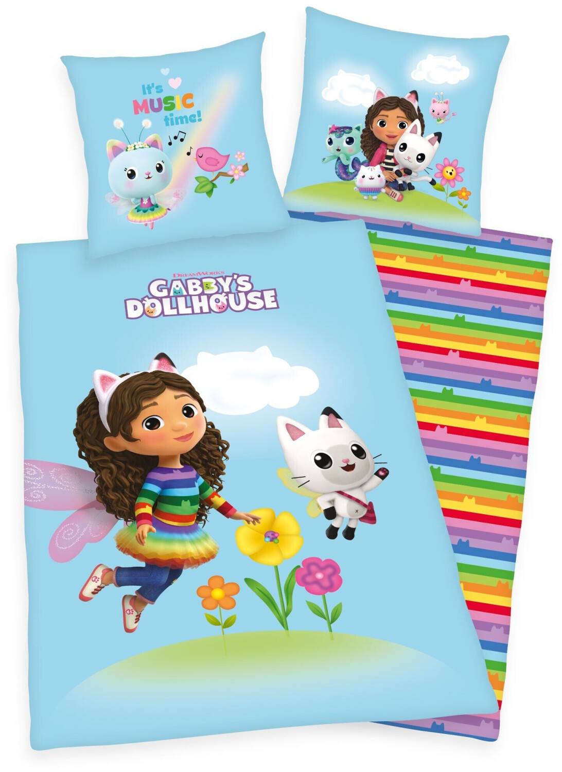 Herding Gabby's Dollhouse reversible bed linen set 80x80+135x200 cm