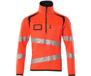 Mascot Workwear Strickpullover mit kurzem Reißverschluss Accelerate Safe hi-vis Rot/Schwarzblau