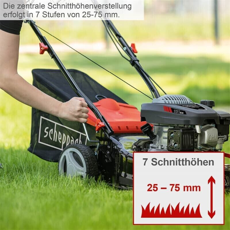 Scheppach Benzin Rasenmäher RM420 3in1 3,3PS 42cm + Öl + 2. Messer ab