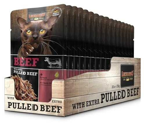 LEONARDO Cat Food Wet Food beef with extra Pulled Beef 70g