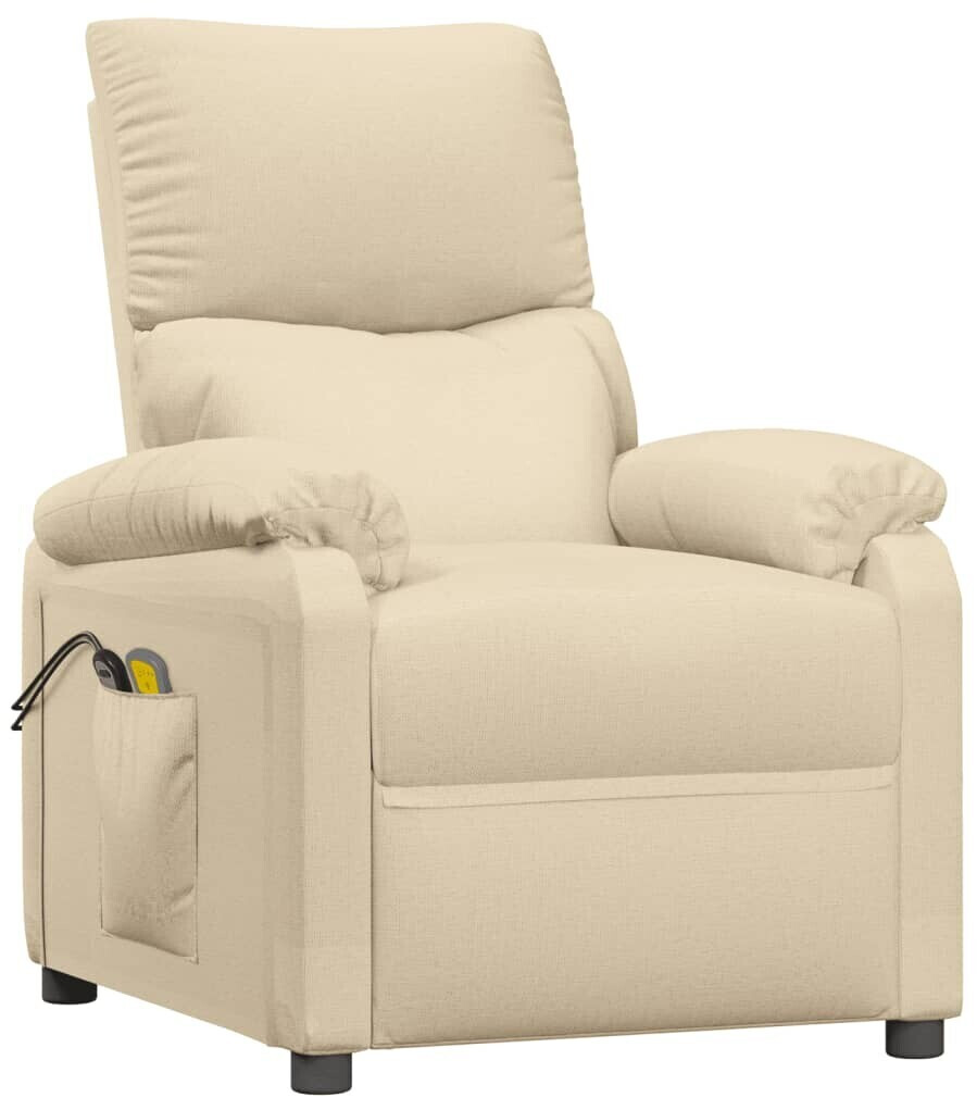 vidaXL Fauteuil de massage électrique tissu crème (3073826)