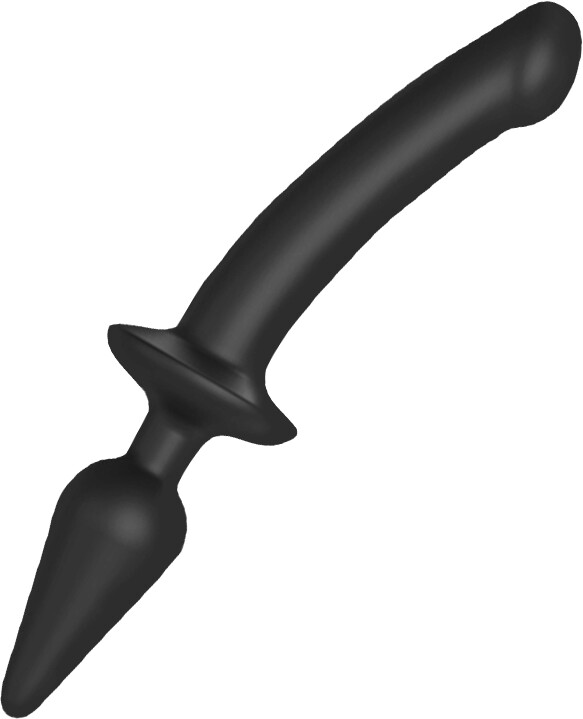 Strap-on-me Switch Plug-in Semi-Realistic Dildo Black L