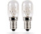 COFI1453 2er Pack 15W E14 Glühbirne für Nähmaschine, Dunstabzugshaube, Vitrine, Salzsteinlampe, Kühlschrank, Gefriertruhe Kühlschrank Lampe mit T22 Kapsel, 90 Lumen & 2500K