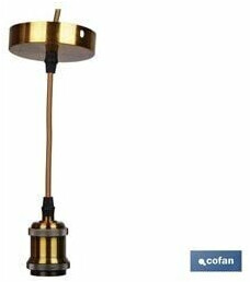 Cofan Lamp holder (cable+rose) gold E27 100x10cm