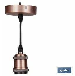 Cofan Lamp holder (cable+rose) rose gold E27 100x10cm