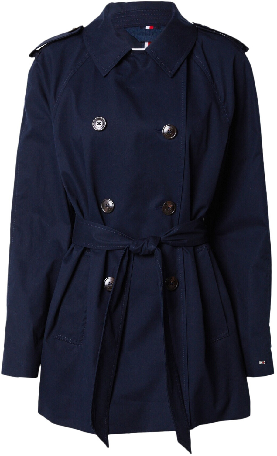 Tommy Hilfiger Water Repellent Short Trench Coat (WW0WW40481) desert sky