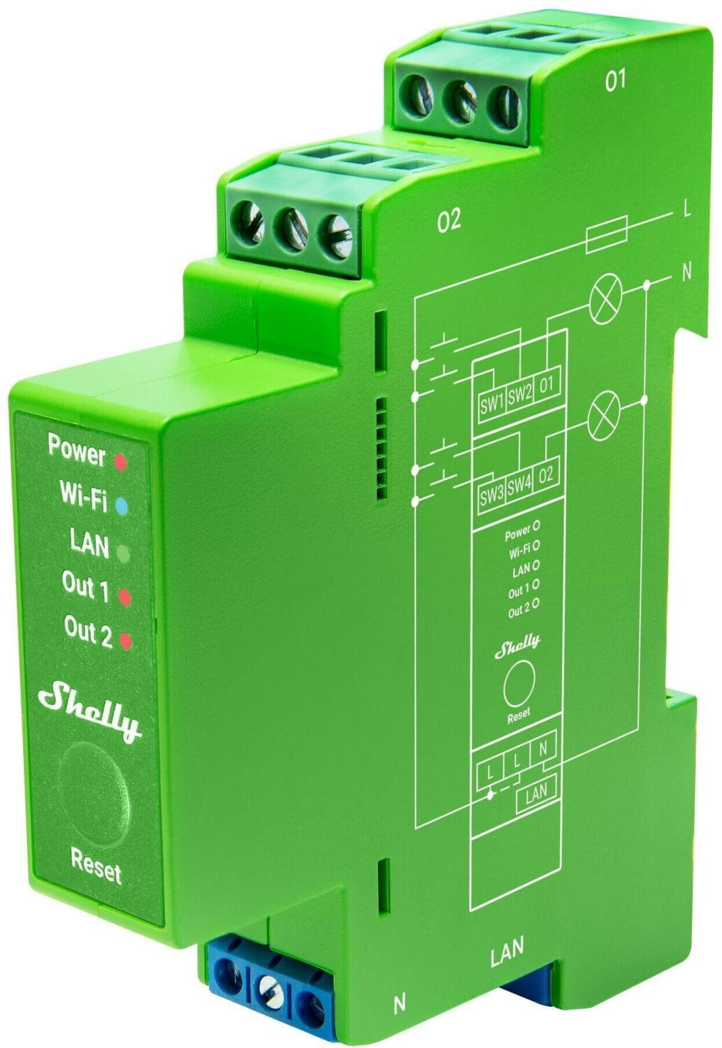 Shelly Pro Line 2PM Green