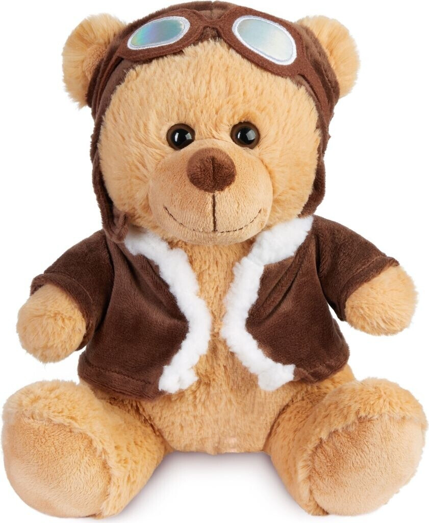 Brubaker Teddy bear pilot with aviator goggles and pilot outfit 25 cm brown